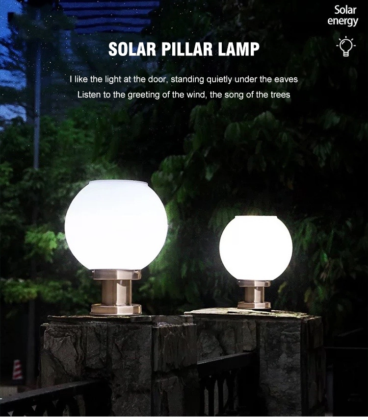 Solar Garden Lights Outdoor Waterproof LED Pillar Lamp Outdoor