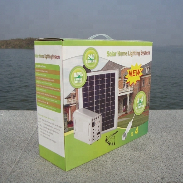 Solar Lighting Home System for Home Common Lighting Use with FM Radio and High Power Bulb Lights and Mobile Chargers